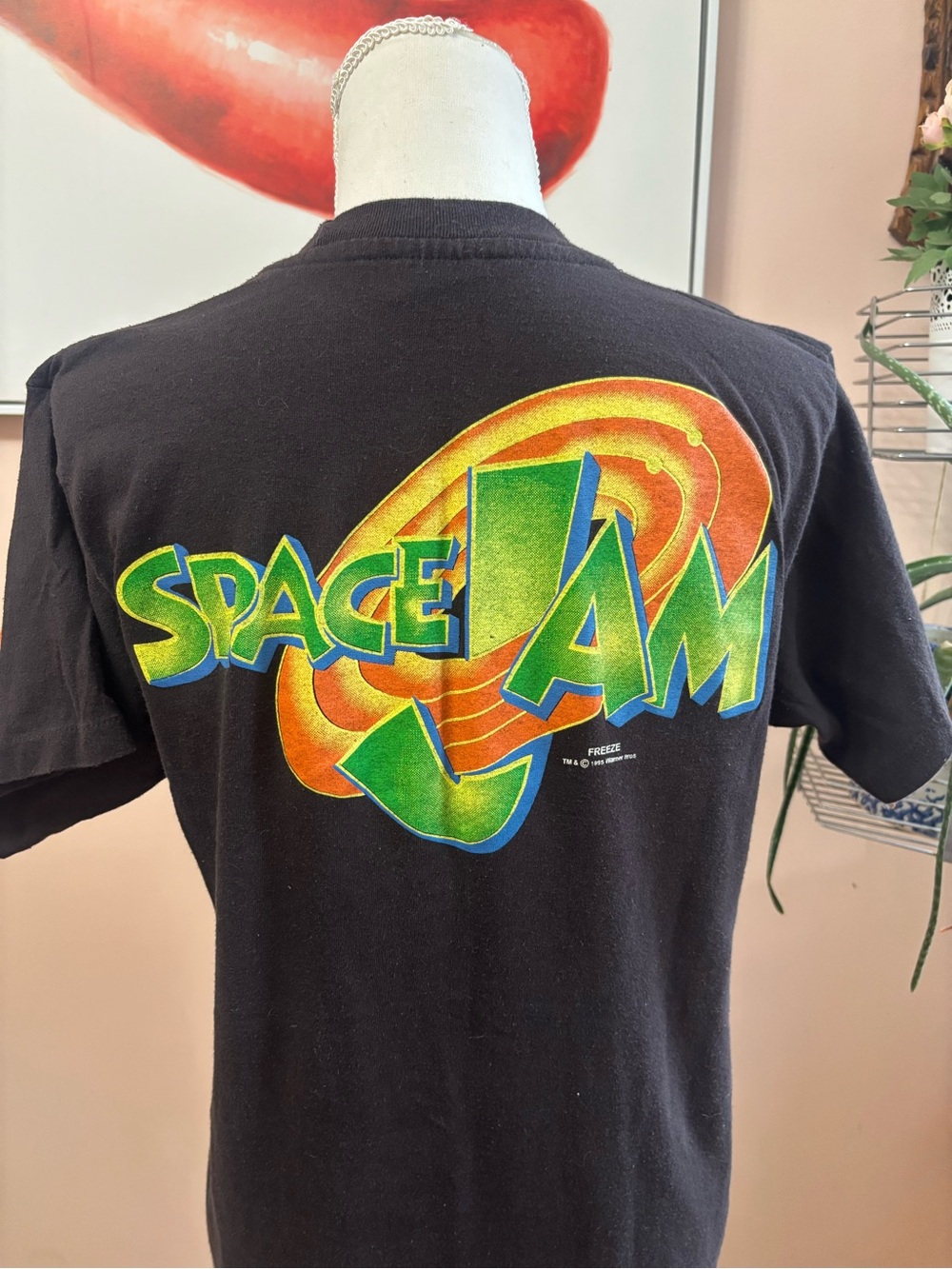 Warner Bros. 1996 Black & Orange Space Jam Graphic Tee with Taz & Bugs - Picture 6 of 16